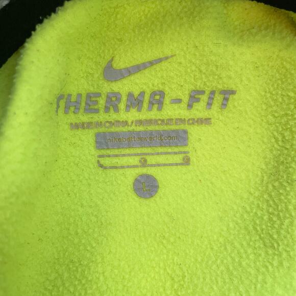 Nike Therma-FIT Neon Green Hoodie Size L Golf Fleece Pullover Sweatshirt - Picture 7 of 10